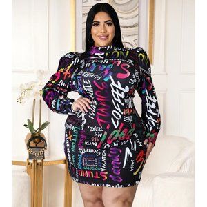 Nashville Print Bodycon Dress